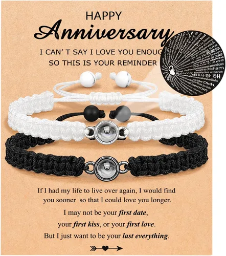 Vista 9 de UNGENT THEM Pulseras "I Love You" en 100 Idiomas, Regalos para Parejas para Novio, Novia, Mi Amor, Alma Gemela, Regalo de Aniversario, Día de San