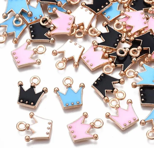 Vista 15 de DanLingJewelry Dijes esmaltados de formas surtidas para hacer pulseras, collares, joyas, Metal