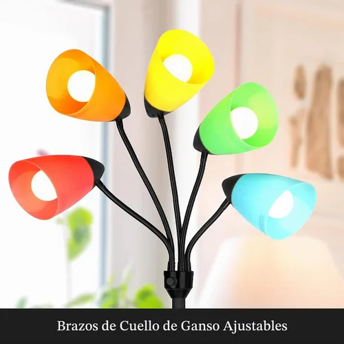 Vista 3 de Brightech Medusa - Lámpara de pie LED. Lámpara de pie ajustable con múltiples cabezales para sala de estar, dormitorio o habitación de los niños.