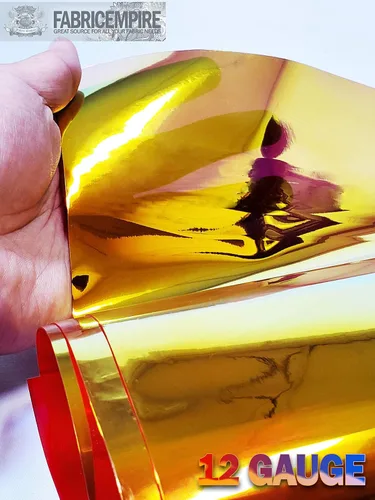 Vista 4 de Tela metálica de calibre 12 transparente con holograma de vinilo de plástico de 38 pulgadas de ancho vendido por The Yard (rojo)