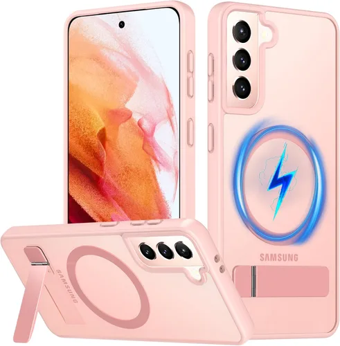 Vista 8 de OWKEY Funda magnética para Samsung Galaxy A15 5G con protector de pantalla y soporte, funda magnética para protección de grado militar Magsafe a