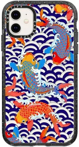 Vista 46 de Funda Impact de CASETiFY para iPhone 11 - Tiempo A Solas de Esther Kim - Negro Claro
