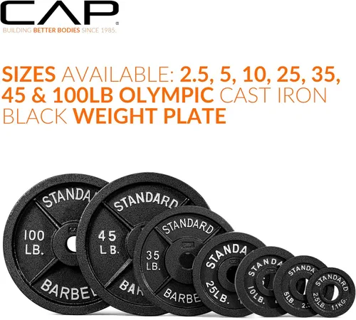 Vista 5 de CAP Barbell Placa de peso olímpica de 2 pulgadas Múltiples opciones