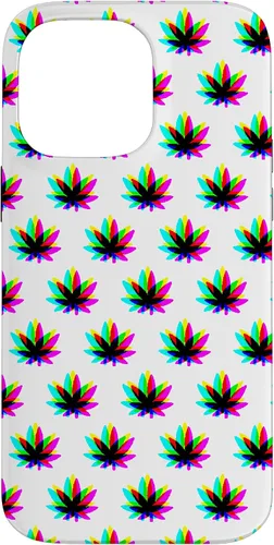 Vista 21 de Funda para iPhone 13 Pro Max Weed Pattern Colorido Psicodélico Marihuana Cannabis Stoner Case