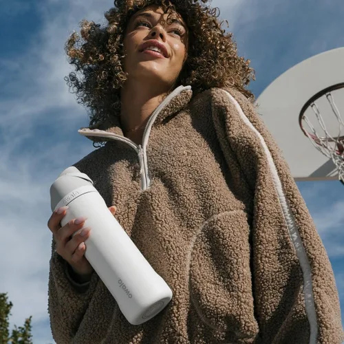 Vista 7 de Owala FreeSip - Botella de agua de acero inoxidable de 24 onzas, pistas de esquí de los años 80