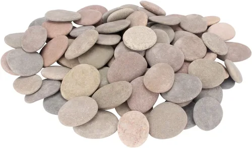 Vista 9 de Aproximadamente 100 piezas de rocas para pintar, 2.2"-3.5", planas, suaves - de río, para manualidades, piedras de bricolaje DIY, 18 libras