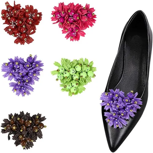 Vista 3 de Clips de zapatos con lazo para zapatos, hebilla desmontable para zapatos de boda, hebilla de zapatos para novia, decoración para bricolaje