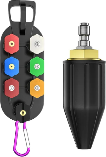Vista 7 de POHIR Boquilla Turbo 4000 PSI, paquete de 9 puntas de pulverización para lavadora a presión, juego completo que incluye orificio giratorio Turbo 4.0
