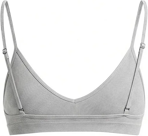Vista 2 de SweatyRocks Bralette Triangular para Mujer con Escote Pronunciado Sujetador con Cuello en V Sin Cables Sin Relleno Suave Cómodo para Uso Diario