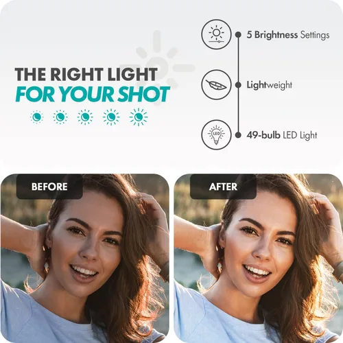 Vista 5 de Movo iVlog1 Kit de Vlogging - Kit de inicio de YouTube compatible con iPhone Lightning, micrófono de escopeta, mini trípode, luz LED, lente gran