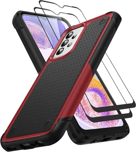 Vista 156 de Jeylly Compatible con Samsung Galaxy A22 5G Funda, Funda Samsung A22 5G con 2pcs protectores de pantalla de vidrio templado