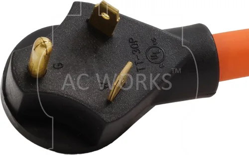 Vista 3 de AC WORKS [TT30W515] 10/3 TT-30P RV/Generator 30Amp Plug to Tri-Outlet Adaptador 5-15R (25FT Tri-Outlet)