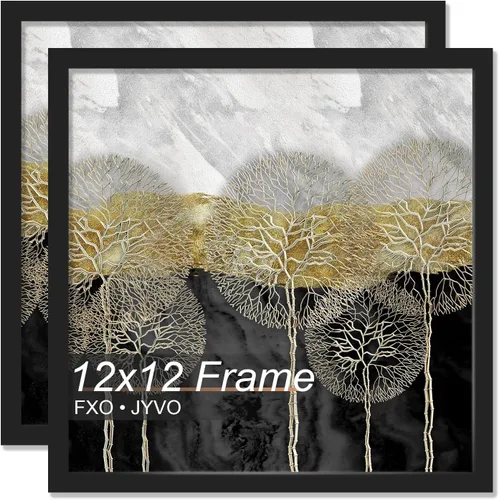 Vista 52 de Fxojyvo Marco de 4 x 4 pulgadas, marco negro para póster cuadrado de 4 x 4, peso ligero y altamente transparente, marco de 4 x 4 para pared, 1