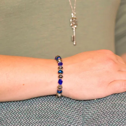 Vista 49 de Pulsera elástica de alerta médica, pulsera de identificación médica de repuesto intercambiable, etiqueta de identificación no incluida, cristales