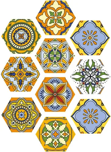 Vista 31 de Alwayspon 10 calcomanías hexagonales antideslizantes para el suelo, para decoración del hogar, despegar y pegar, autoadhesivas, para sala de estar
