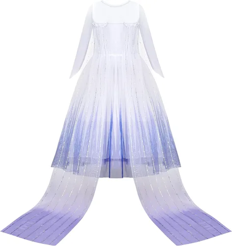 Vista 3 de Avady Girls Princess Costume for Frozen Elsa Birthday Party Halloween Christmas Dress Up Blue