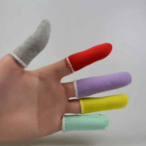 Vista 8 de EORTA, 100 unidades, material de algodón con protectores de dedos elásticos, protectores de dedos, dedos del pie, pulgar, mangas, cómodo