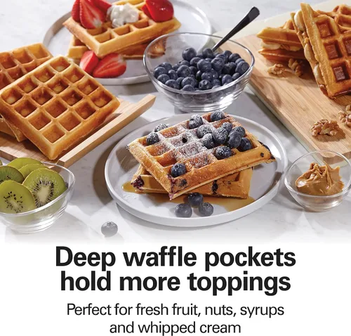 Vista 3 de Hamilton Beach, (26020) Wafflera estilo belga, 4 piezas