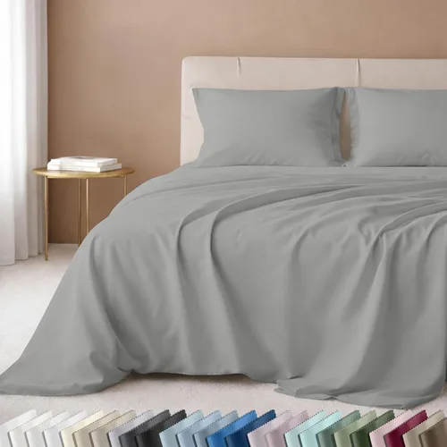 Vista 43 de California Design Den Juego de sábanas de lujo tamaño King - 100% algodón, 600 número de hilos, sábanas King de bolsillo profundo, ropa de cama