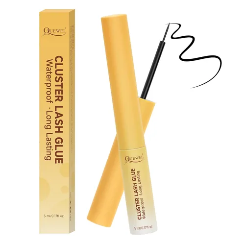 Vista 10 de QUEWEL Pegamento de pestañas en racimo para extensiones de pestañas DIY, 5 ml de pegamento para pestañas en racimo impermeable y de larga duración