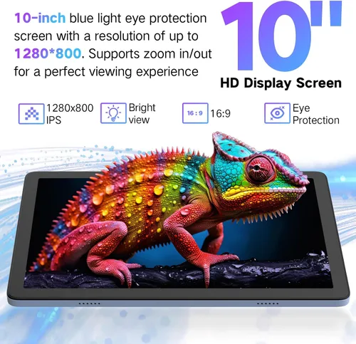 Vista 6 de Tableta Android de 10 pulgadas, tabletas Android 15 2025 para adultos, Octa-Core, 12 GB de RAM, 128 GB de almacenamiento (2 TB expandible), tableta