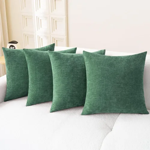 Vista 83 de CaliTime - Paquete de 2 fundas de almohada acogedoras para sofá, decoración del hogar, felpilla suave teñida sólida, 16 x 16 pulgadas, marrón Marrón