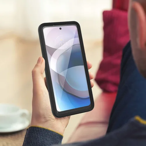 Vista 8 de V/A - Funda para Motorola One 5G Ace con protector de pantalla integrado, protección de cuerpo completo a prueba de golpes, parachoques delantero
