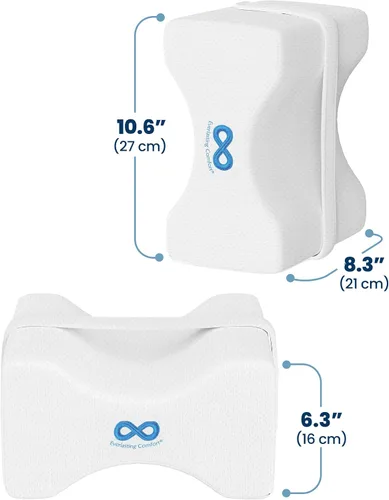 Vista 9 de Everlasting Comfort Almohada de rodilla de espuma viscoelástica para personas que duermen de lado, alivio del dolor de ciática, correa ajustable