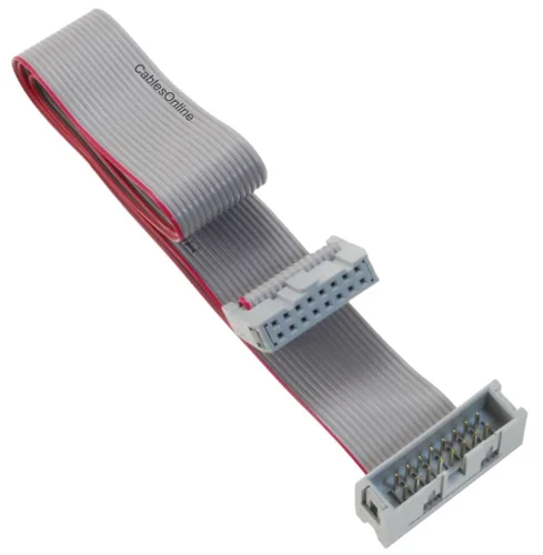 Vista 7 de CablesOnline, cable de extensión de cinta plana IDC de 16 hilos de 16 pines (2x8) de 0.100 in de paso de 4 pulgadas, FR-1604M