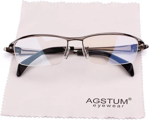 Vista 3 de Agstum - Gafas de titanio de lujo con montura de lentes transparentes