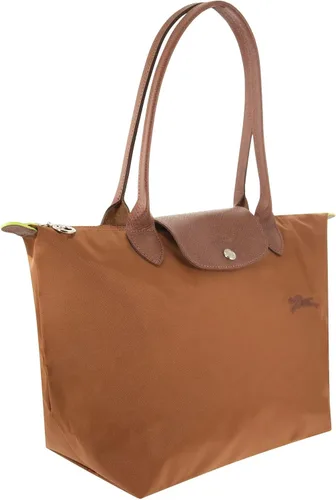 Vista 3 de Longchamp 'Le Pliage Green' - Bolso de hombro de nailon mediano, color coñac, Negro