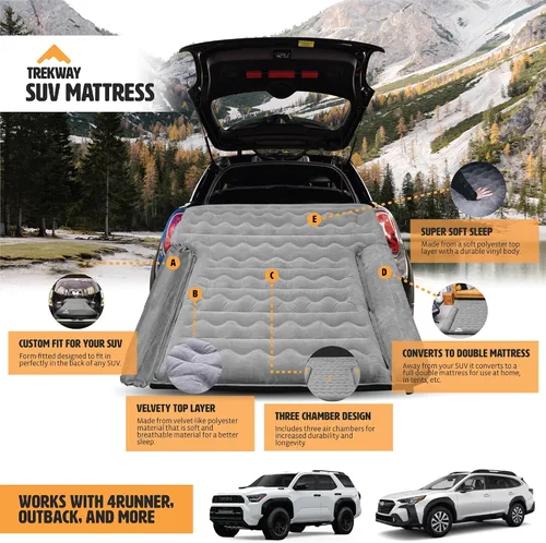Vista 2 de Offroading Gear Colchón de aire inflable para SUV/Van con cámaras laterales – cama de camping para coche – para 4Runner, Outback, Forester