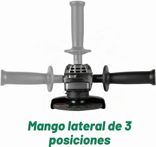 Vista 4 de Metabo HPT - Amoladora angular 4-1/2 pulgadas 12 amperios Motor sin escobillas AC Velocidad variable Mango lateral de 3 posiciones G12VE2
