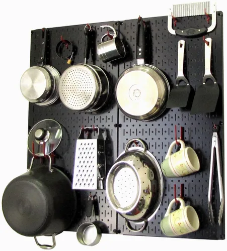 Vista 36 de Wall Control Organizador de Tablero Perforado de Cocina Estante de Almacenamiento de Ollas y Sartenes Kit de Organización con Tablero Perforado