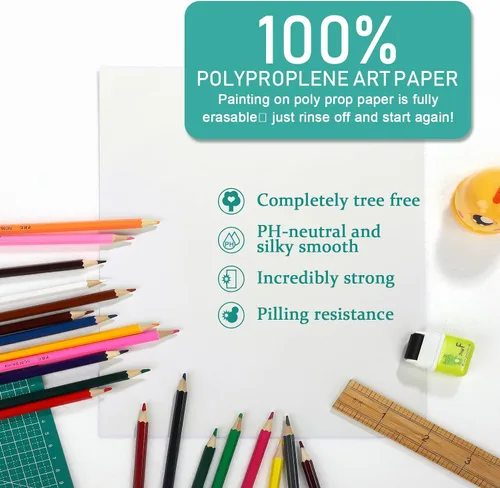 Vista 2 de TecUnite 60 hojas de papel de acuarela, arte a granel, blanco prensado en frío, papel de pintura para dibujo de acuarelista artista