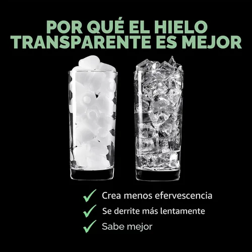 Vista 4 de Luma Clear Cube Ice Maker Máquina Portátil de Hielo para Encimera Primeros Cubos en 15 Minutos, 40 Libras de Hielo en 24 Horas Diseño de Acero