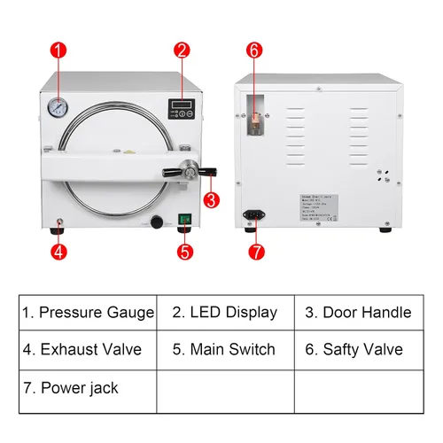 Vista 3 de 18L autoclave vacío alta presión alta temperatura máquina de vapor mini laboratorio Euipment Digital Display