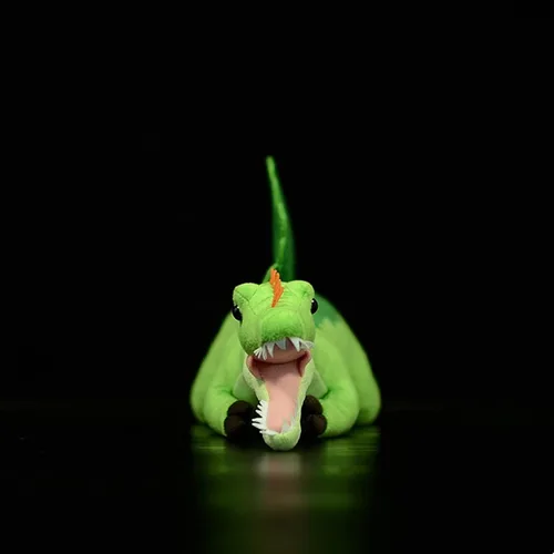Vista 7 de lilizzhoumax Spinosaurus - Juguetes de peluche realistas de espinosaurio verde, animales de peluche suaves, juguetes realistas de 17.71 pulgadas