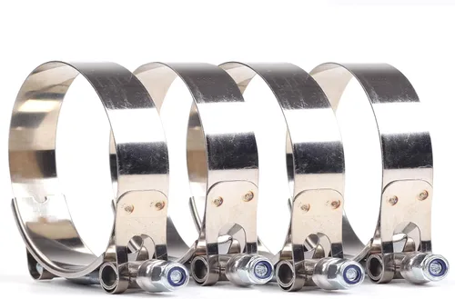 Vista 8 de 2 piezas de abrazaderas de acero inoxidable con perno en T de 1 pulgada (32 mm - 37 mm) para entrada turbo de intercooler