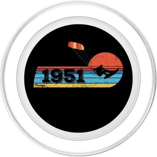 Vista 2 de Kitesurfer Kitesurfing Birthday Vintage 1951 born Kitesurf PopSockets MagSafe PopGrip for iPhone