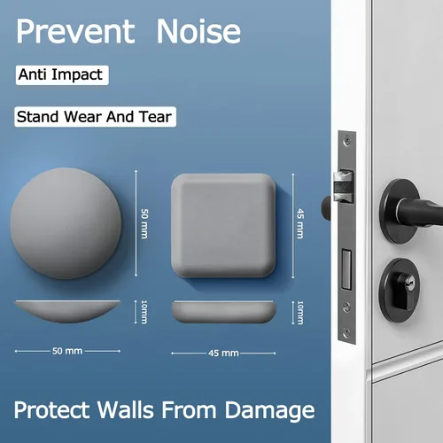 Vista 2 de Topes de Puerta Protector de Pared Amortiguador Protector Pomo de Puerta Parachoques de Manija de Puerta Silenciador Autoadhesivo Almohadilla