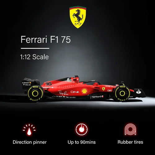 Vista 2 de Voltz Toys Auto de Control Remoto Ferrari F1 75 con Licencia Auténtica 1:12 - Serie de Autos RC Colección F1 para Niños y Adultos - Auto RC de 1:12