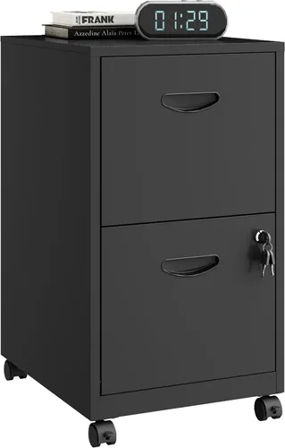 Vista 16 de Polup Archivador de 2 cajones con cerradura, archivadores metálicos para oficina en casa, archivador de dos cajones con cerradura, archivador