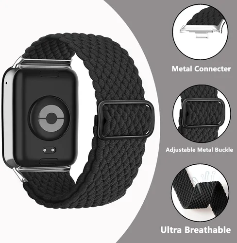 Vista 2 de Bandas trenzadas para Xiaomi Smart Band 9 Pro/Mi Band 8 Pro/Redmi Watch 5/4, correas elásticas de repuesto deportivas para mujeres y hombres
