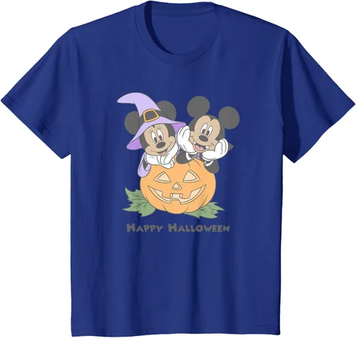 Vista 42 de Disney Mickey and Friends Halloween Pumpkin Mickey & Minnie Camiseta Blanco