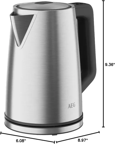 Vista 9 de AEG kettle K5-1-6pcs Deli 5/2400 watts/5 adjustable temperature levels/1.7L/3 times automatic safety shutdown/anti-drip function, one-handed lid