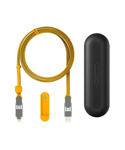 Vista 7 de Rolling Square inCharge XL Cable de carga múltiple 6 en 1 con carga ultrarrápida de 100W, cable USB y USB-C portátil, 6.5 pies/2m, Negro Urbano