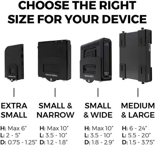 Vista 2 de HumanCentric Soporte de pared ajustable para dispositivo, caja de cable y soporte para módem, adaptador de pared ajustable para dispositivos