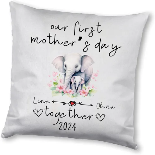 Vista 5 de Mother's Day Elephant, Personalised Pillow Case Decor for Home, Present for Mom, Grandmother, for Her