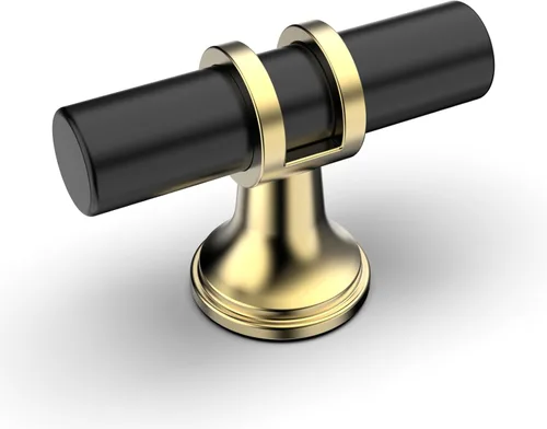 Vista 31 de Amerdeco ZH0050 - Paquete de 10 pomos de bronce champán para gabinetes, barra en T de 2 pulgadas, manijas de gabinete de cocina, manijas